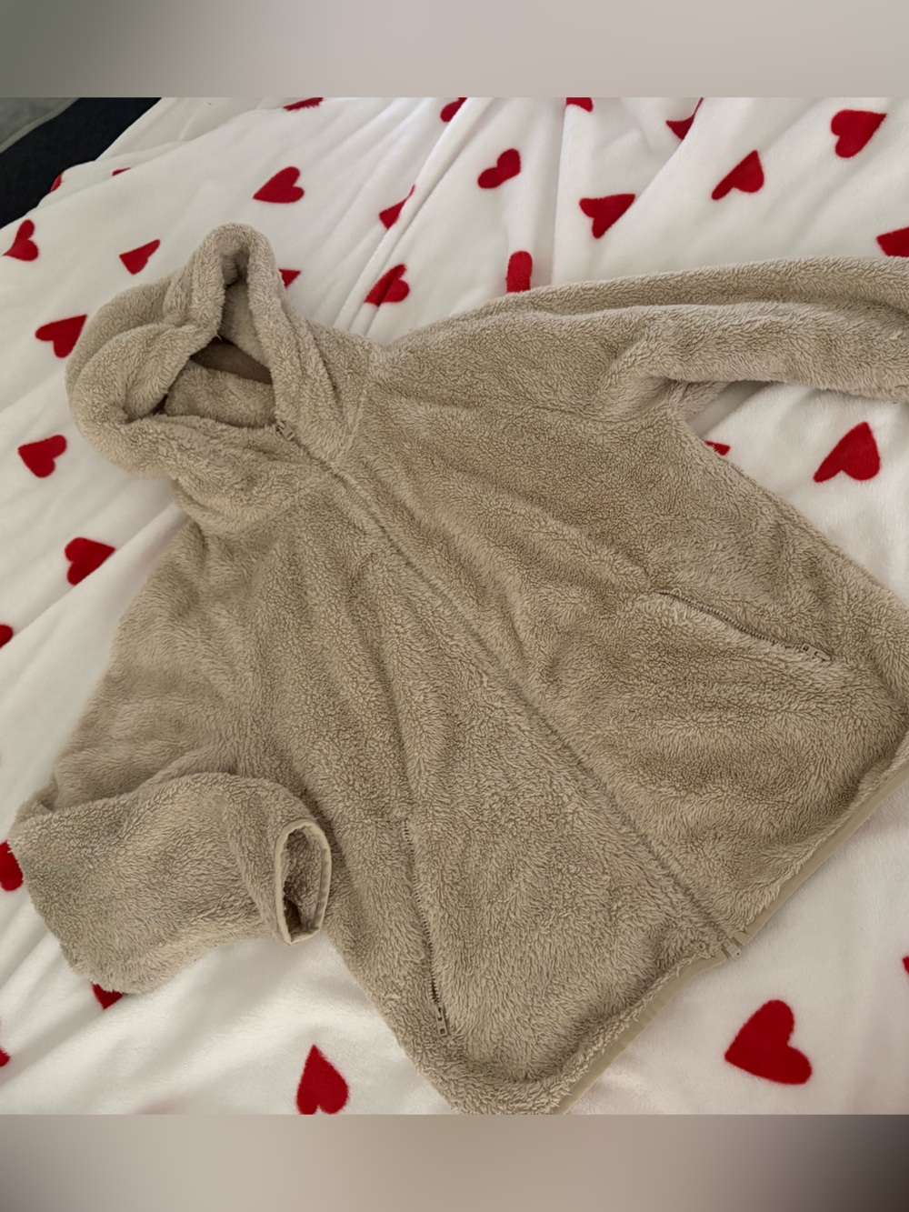 TNA Plush Hooded Teddy Jacket - Taupe